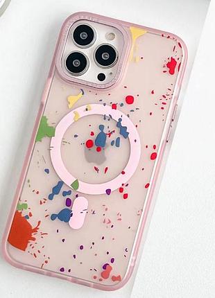 Чехол tpu+pc flush with magsafe для apple iphone 14 pro (6.1") baby pink