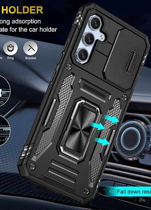 Ударостійкий чохол camshield army ring для samsung galaxy s25 / s24 чорний / black