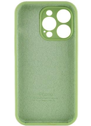 Чехол silicone case full camera protective (aa) для apple iphone 14 pro max (6.7") мятный / mint 5