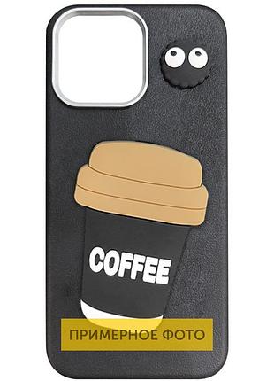 Чехол tpu leather toys для xiaomi redmi note 14 5g coffee / black