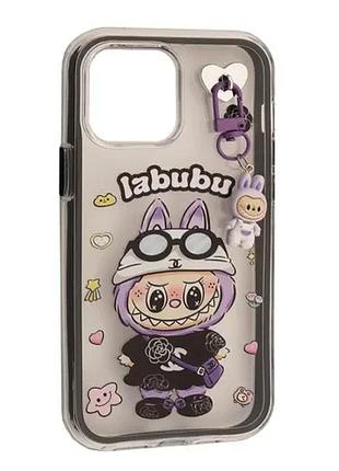 Чехол labubu (с брелком) for iphone 14 pro black