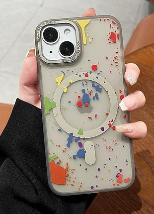 Чохол tpu+pc flush with magsafe для apple iphone 14 (6.1") titanium grey