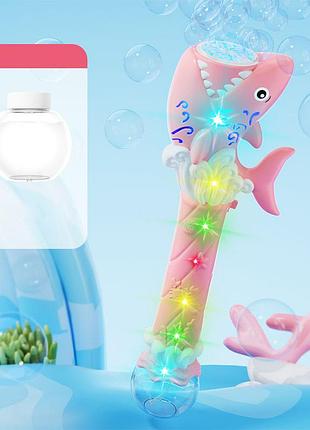 Пистолет с мыльными пузырями h038 shark + bottle 50ml pink