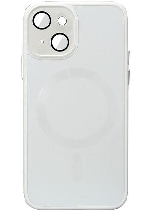 Чехол tpu+glass sapphire midnight with magsafe для apple iphone 15 plus (6.7") белый / white