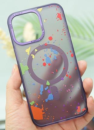 Чехол tpu+pc flush with magsafe для apple iphone 13 pro (6.1") dark purple