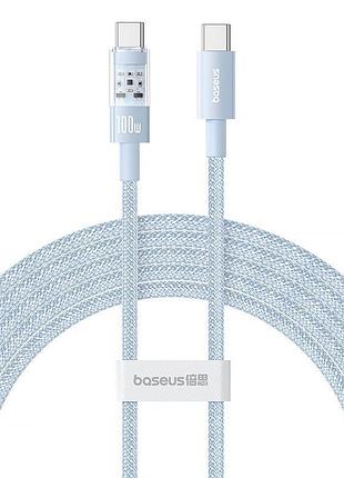 Дата кабель baseus gem fast charging type-c to type-c 100w (1m) (p10373000111) galaxy blue