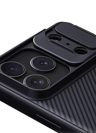 Карбоновая накладка nillkin camshield pro для apple iphone 17 pro (6.3") black