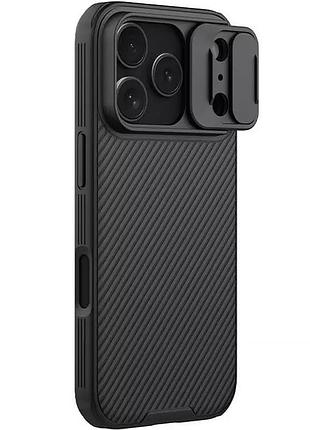 Карбоновая накладка nillkin camshield pro для apple iphone 17 pro max (6.9") black