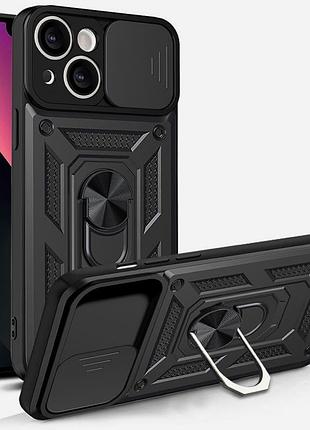 Чехол ummi camshield serge ring для apple iphone 14 (6.1") черный