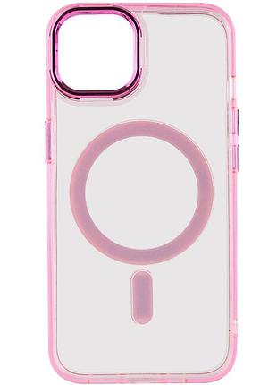 Чехол tpu iris with magsafe для apple iphone 14 (6.1") розовый