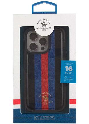 Кожаный чехол polo santa barbara barton для apple iphone 16 pro max (6.9") black / navy