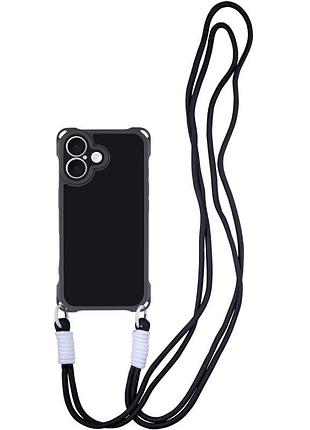 Чохол tpu crossbody with straps для apple iphone 16 plus (6.7") black