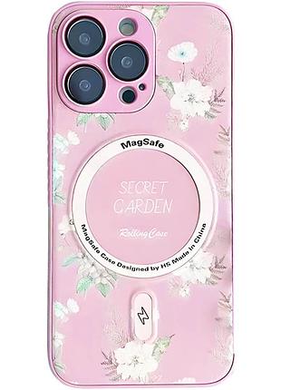 Tpu+pc чехол secret garden with magsafe для apple iphone 14 pro max (6.7") pink