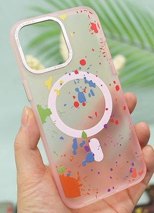Чехол tpu+pc flush with magsafe для apple iphone 14 (6.1") baby pink
