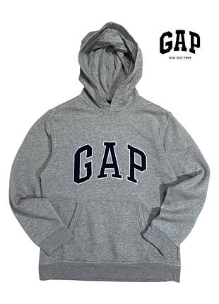 Оригинальное подростковое худи gap на рост 158 164 серое с капюшоном свободное подростковая кофта гап батник подростковый толстовка серая _1 2