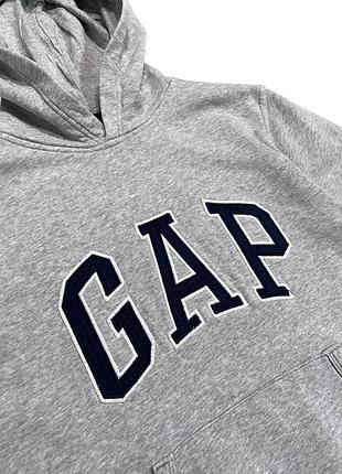 Оригинальное подростковое худи gap на рост 158 164 серое с капюшоном свободное подростковая кофта гап батник подростковый толстовка серая _1 3