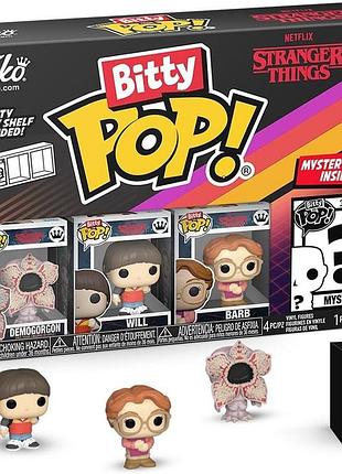 Набір ігрових фігурок bitty pop! - демогоргон (4 фігурки в ас.) funko pop фанко поп stranger things дуже дивні справи