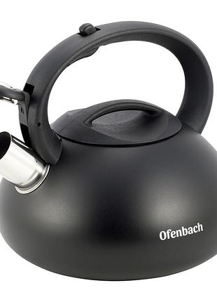 Чайник нержавейка со свистком 2.5л ofenbach чайник наплитный для индукционных и газовых плит черный