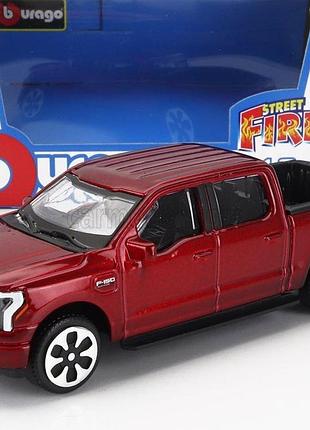 Модель bburago ford f150 lightning pick-up 2022 rosso 1:43
