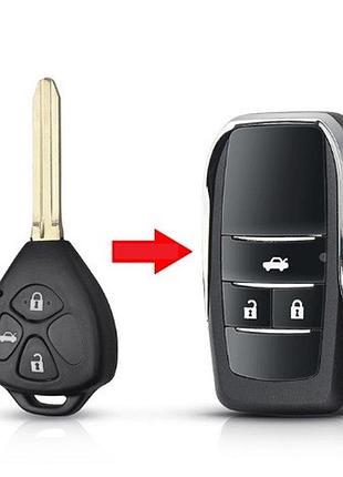 Ключ викидний для тюнінга штатного ключа toyota rav4 corolla camry 3кнопки