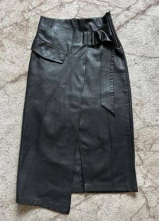 Спілниця міді з екошкіри zara