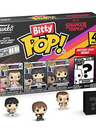 Набір ігрових фігурок bitty pop! - одинадцять (4 фігурки в ас.) funko pop фанко поп stranger things дуже дивні справи