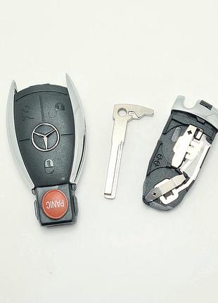 Корпус смарт ключа mercedes рыбка новый тип 3 кнопки + panic с держателем батарейки