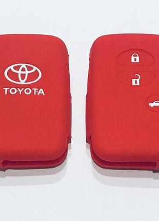 Силиконовый чехол на смарт ключ toyota тип1 красный