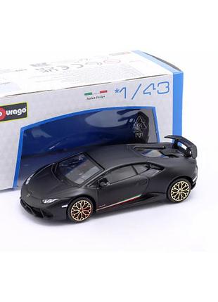 Модель bburago lamborghini huracan performante 2017 matt black 1:43