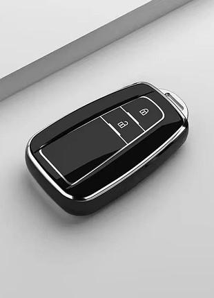 Чехол на смарт ключ toyota prado camry rav4 highlander land cruiser avensis corolla 2кнопки
