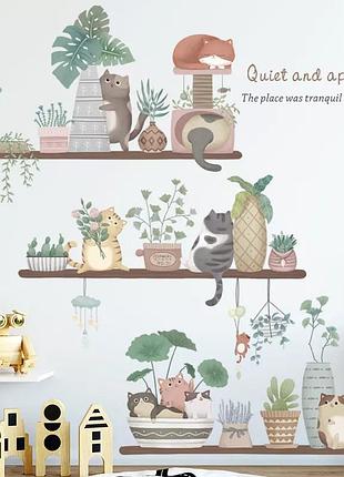 Виниловые наклейки семейство котов lovely cats (лист 60 х 90 см) б471-3 zdb-2253