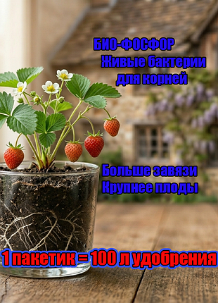 Добриво біофосфор, живі бактерії для розсади та ґрунту