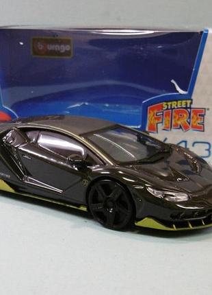 Модель bburago lamborghini centenario lp 770-4 2016 carbo/yellow 1:43