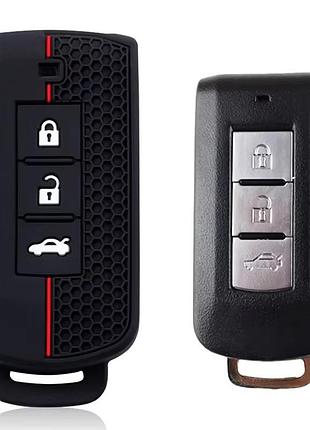 Силиконовый чехол на смарт ключ mitsubishi 3 кнопки