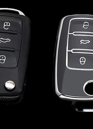 Чехол на ключ vw volkswagen golf passat caddy touran polo touareg