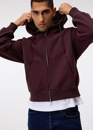 S h&amp;m новая фирменная мужская теплая кофта кенгуру худи свободного кроя на молнии зепка унисекс
