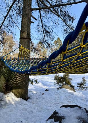 Гамак підвісна сітка синій