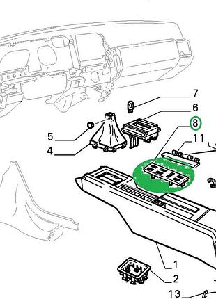 Накладка панелі керування alfa 164