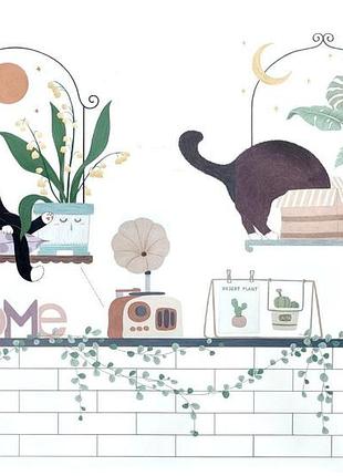 Виниловые наклейки звери вазоны lovely cats (лист 60 х 90 см) б471-11 zdb-2567