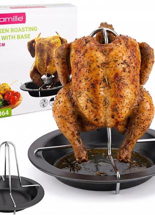 Форма для приготовления курицы гриль 21,5*2,5 см из углеродистой стали решетка для запекания целой курицы