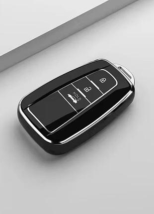 Чехол на смарт ключ toyota prado camry rav4 highlander land cruiser avensis corolla 3кнопки