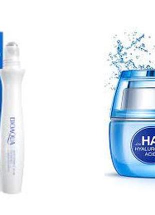 Набір bioaqua hyaluronic acid water get крем для обличчя + зволожуючий ролик під очі з гіалуроновою кислотою