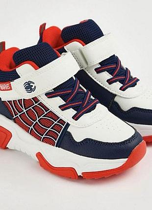 Дитячі кросівки george marvel spider-man червоно-сині з липучкою | кросівки для хлопчика спайдермен