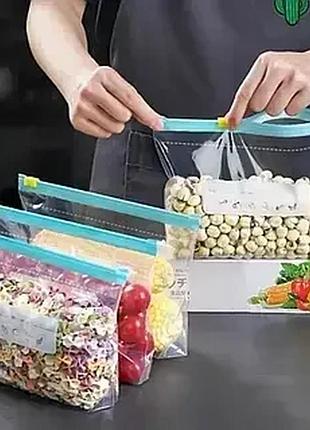 Вакуумні пакети для зберігання їжі багаторазового користування 10 пакетів