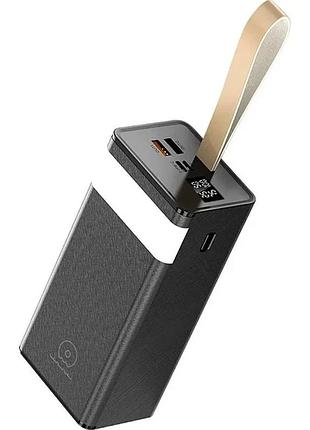 Внешний переносной аккумулятор power bank wuw y114 2 usb+type-c зарядное повербанк 40000mah