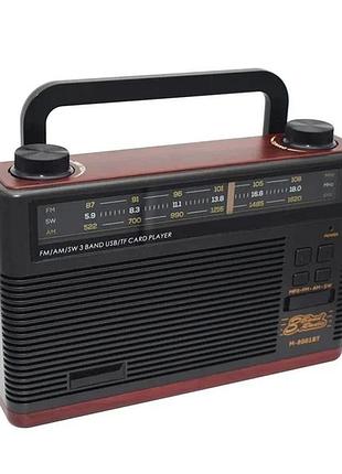 Радиоприемник портативный meier m 8001 радио на аккумуляторе со встроенным фонариком черный
