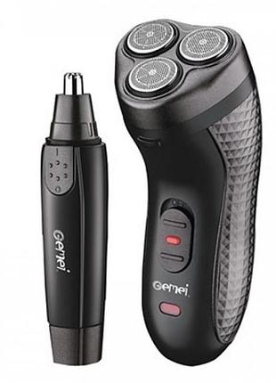 Електробритва gemei 3 в 1 з функцією тримера gm-7113 чорний