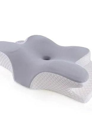 Ортопедична подушка для сну метелик з ефектом пам'яті memory foam 50х30 см. анатомічна подушка під шию
