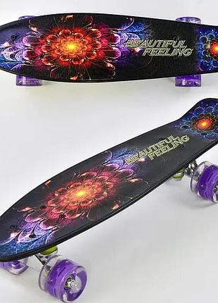 Скейт best board, дошка=55см, колеса pu, світяться, d=6см