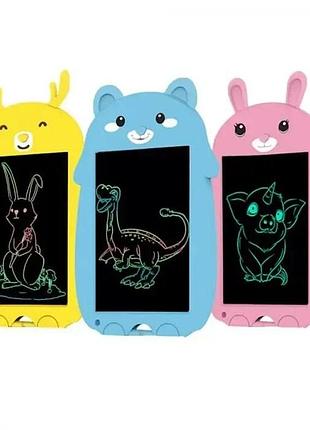 Детский графический планшет для рисования и заметок 9" цветной lcd writing tablet зверюшки
